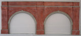 One piece casting of 2 open, narrow, high brick arches with buttresses UNPAINTED